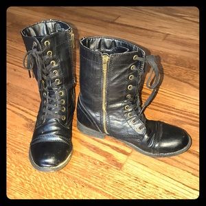 Black combat boots